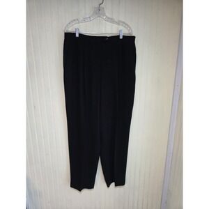 Laura Scott Dress Pants Womens 18 Black Pleated Front Tapered Workwear Career